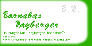 barnabas mayberger business card